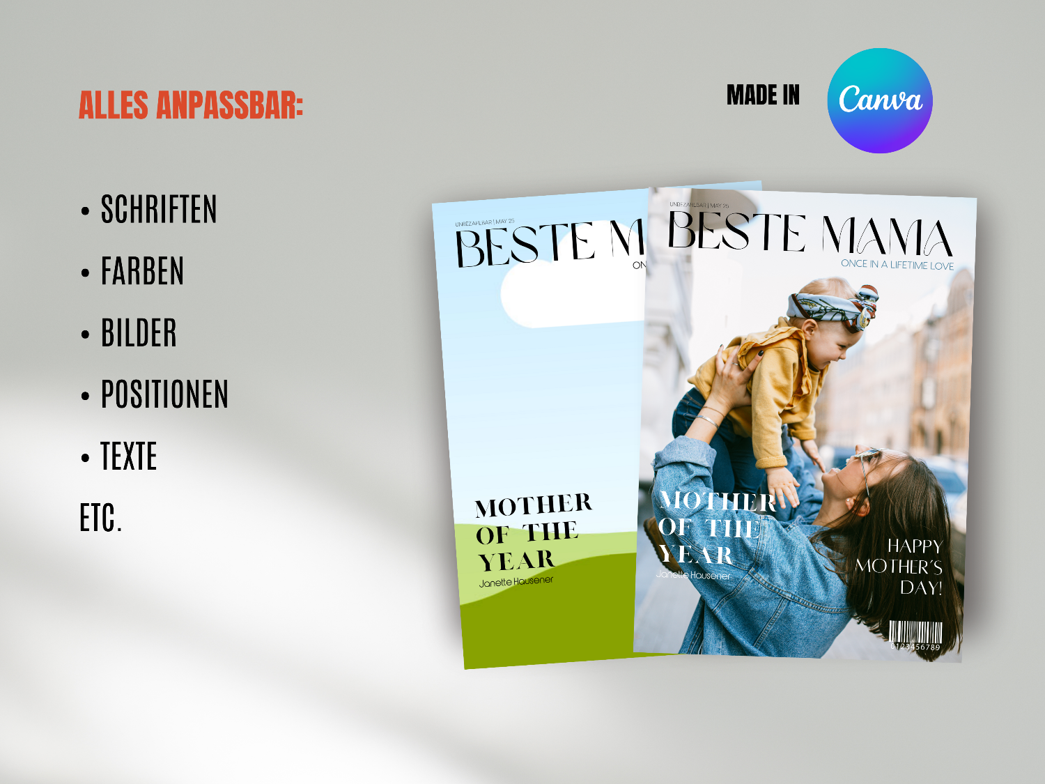 Anpassbares Geschenk für die Mutter